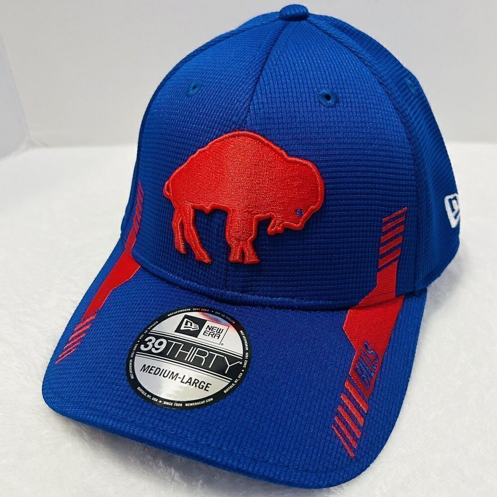 New Era Buffalo Bills Throwback Retro 39THIRTY‎ Stretch Flex Hat Cap Blue Sz M/L